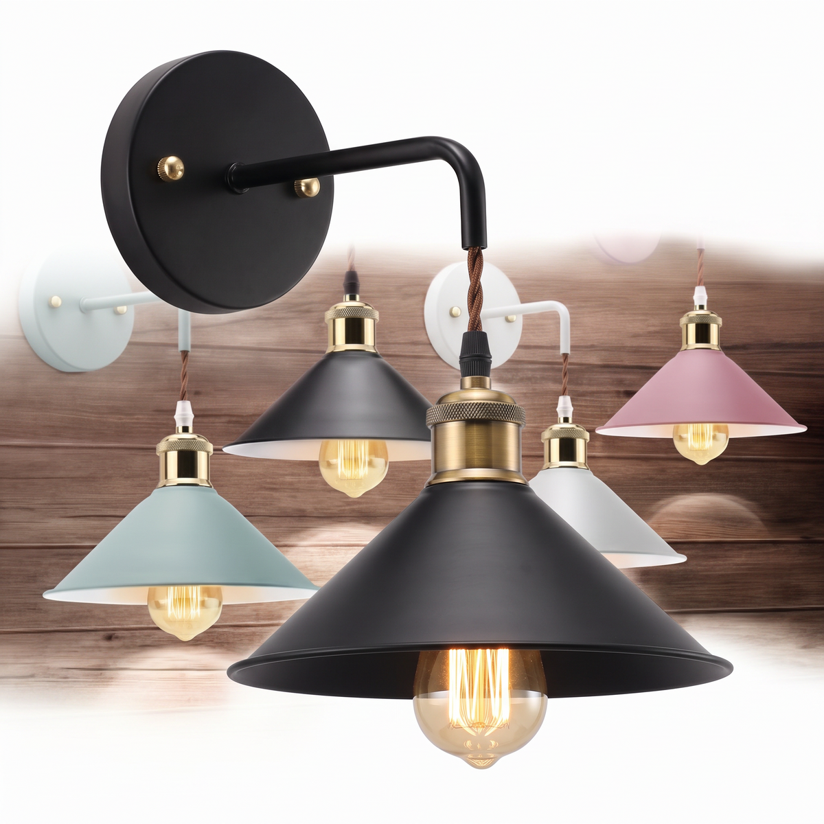 Forge industrial wall sconce in Black