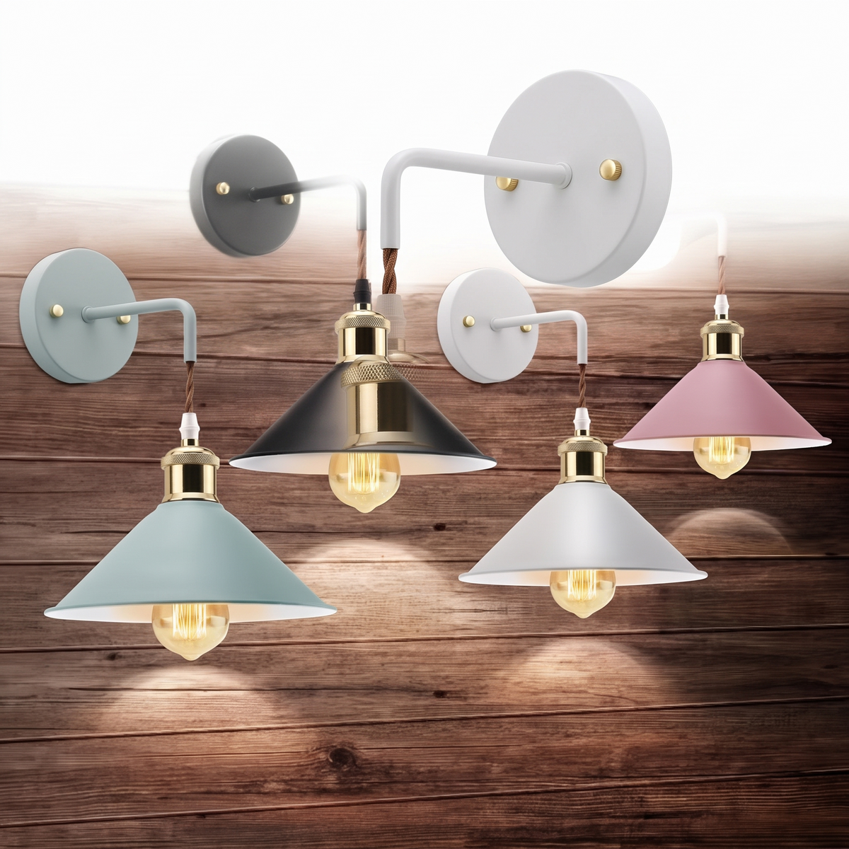 Forge industrial wall sconce in White