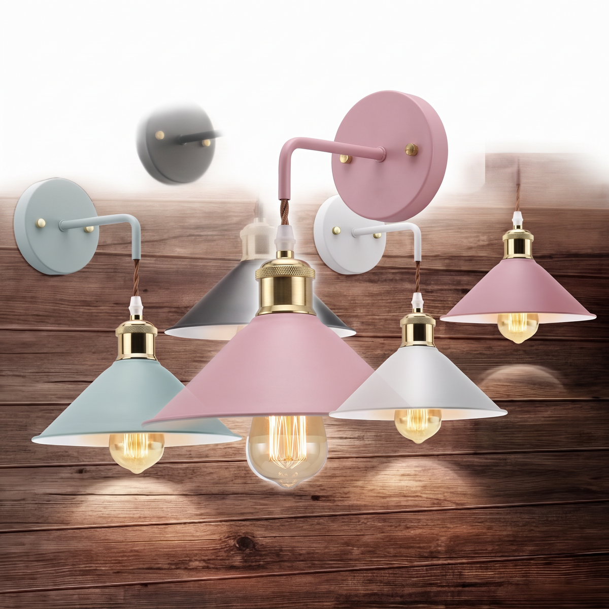 Forge industrial wall sconce in Pink