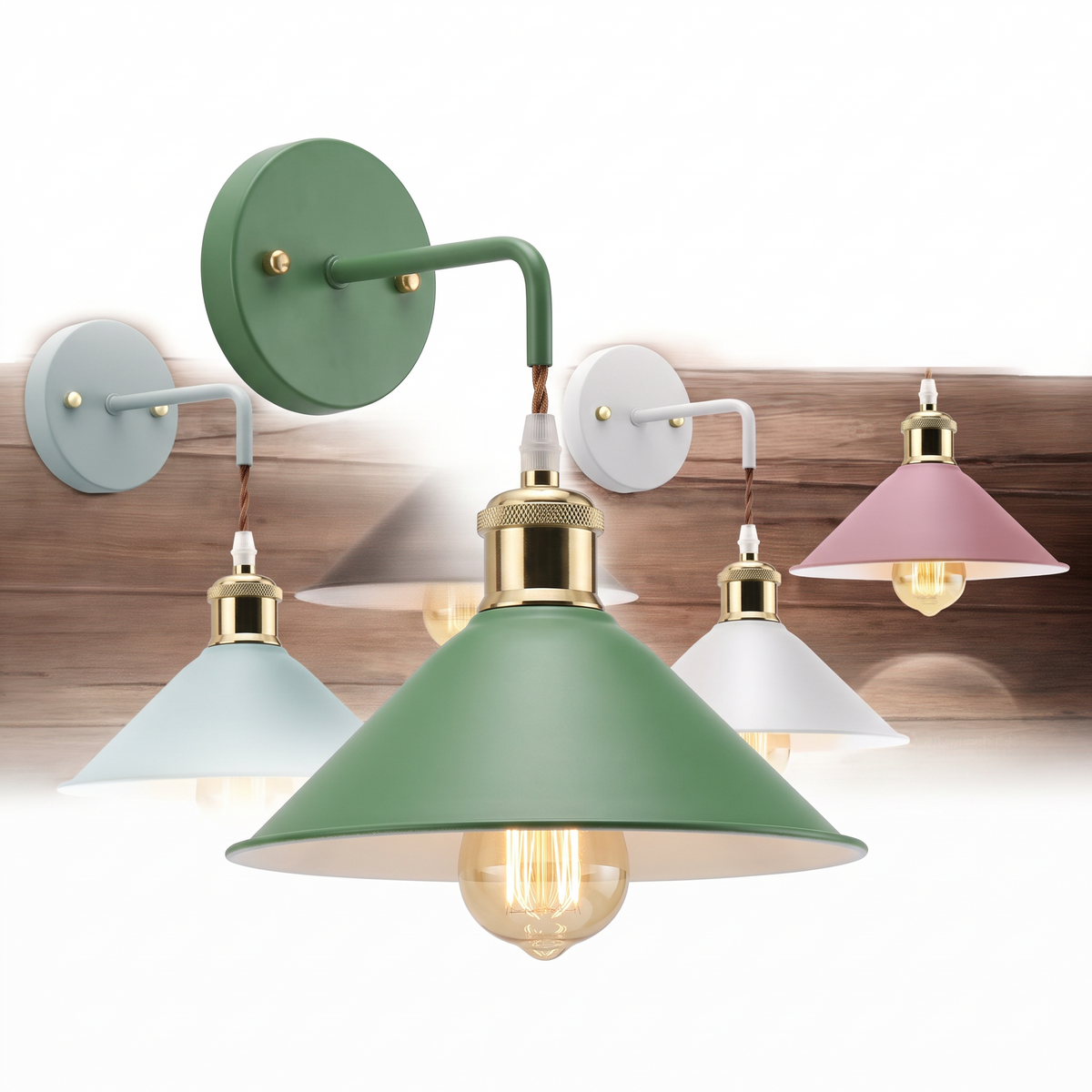 Forge industrial wall sconce in Green