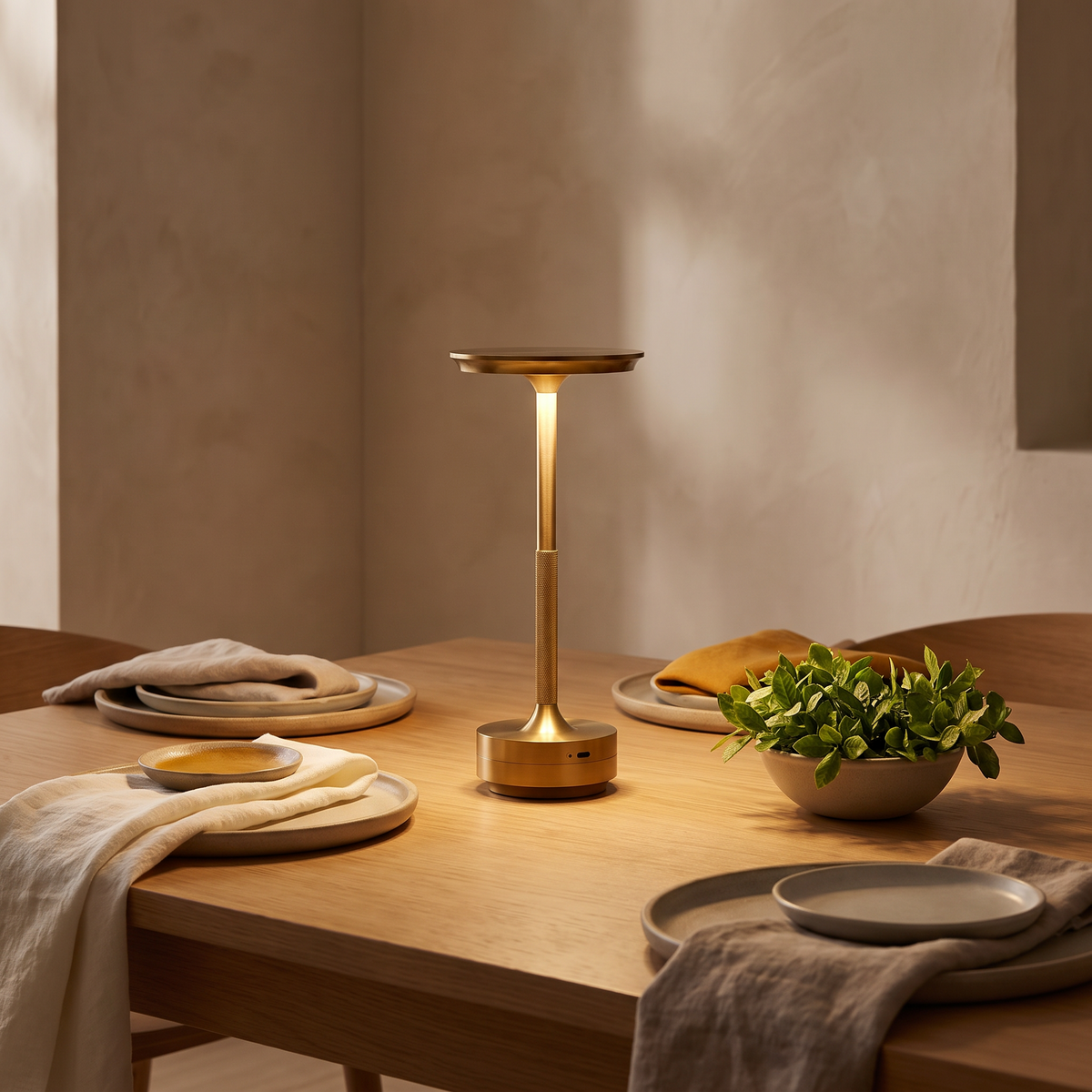 Aurelle cordless lamp on a dining table