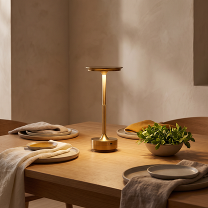 Aurelle cordless lamp on a dining table